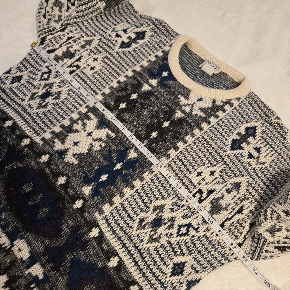 Giorgio Di Firenze Men's Knit Crew Neck Wool Blend Cosby Sweater Size Medium - Picture 13 of 15